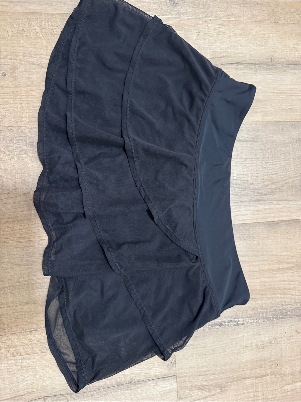 Black Ruffled Swim Skirt Bikini Bottom - Unbranded